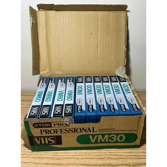 10x VHS TDK Pro Professional VM-60 VM-30 60 30 Min Video Tape (BRAND NEW) Sealed - Picture 1 of 7